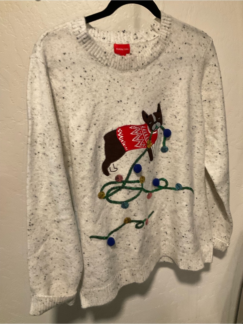 XMAS SWEATER Boston Terrier with lights